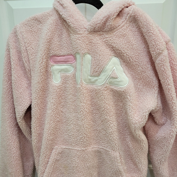 Fila Pastel Pink Teddy Hoodie - Picture 1 of 3